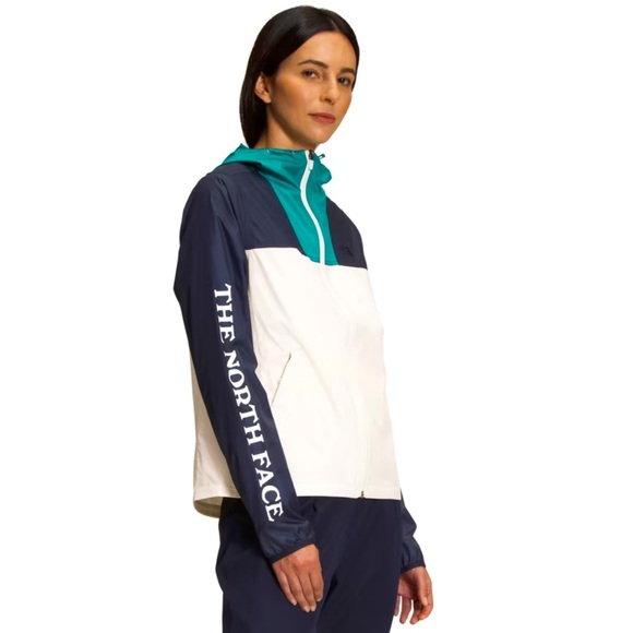 The North Face Women's Jacket - Teal, White, and Navy - Picture 1 of 8